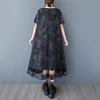 XITAO Print Patchwork Gauze Female Dress ZMY1239