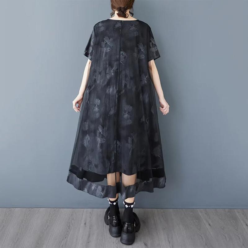 XITAO Print Patchwork Gauze Female Dress ZMY1239