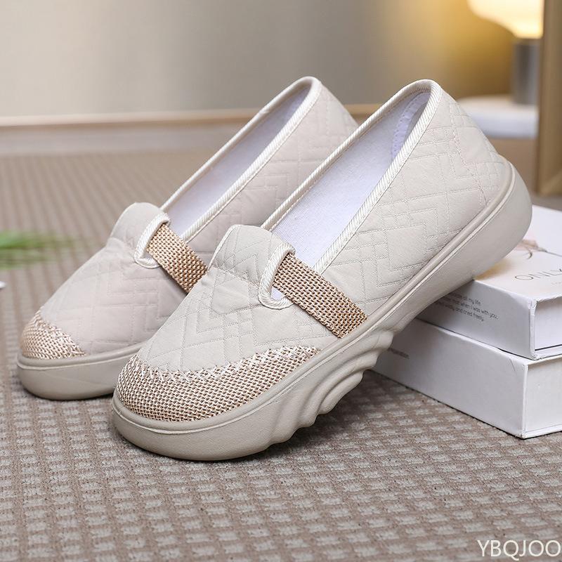 Spring Autumn New Breathable Soft soled Comfortable Cloth Shoes Fashionable Versatile Casual Women's Single Shoes