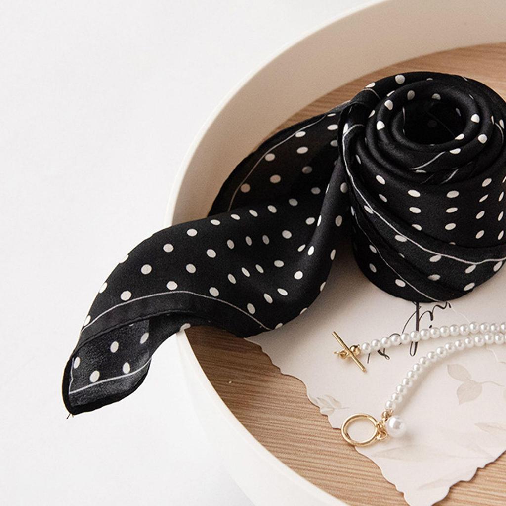 New Polka Dot Mulberry Silk Scarf for Women - Versatile Summer Gauze Neck Gaiter & Sun Protection