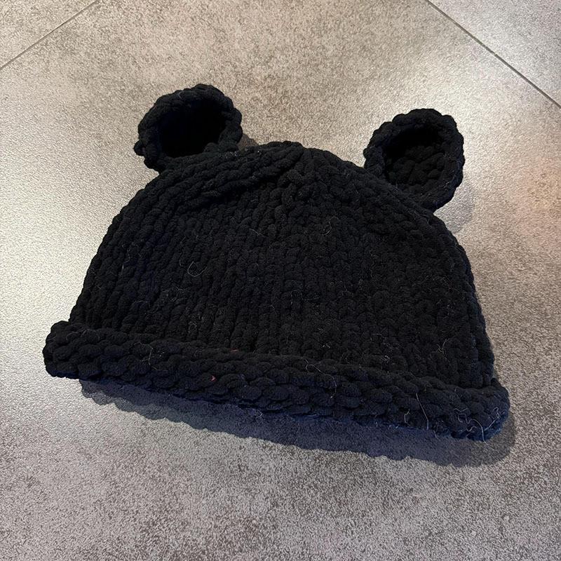Solid Knitting Color Little Bear Ears Knit Wool Hats Women Fall Winter Wear