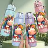 1PC Rainbow Unicorn Girl Cartoon Pattern 750ml Color Plastic Sports Water Bottle Leakproof Flip Straw Lid Suitable for Sports Office Home Use