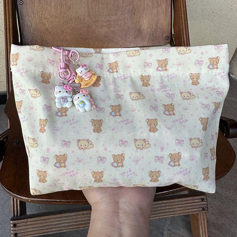 

1 шт. Маленький бантик Портативная дорожная косметичка большой вместимости Органайзер для макияжа для девочек для женщин Свежая маленькая косметичка