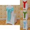 Elegant Polyester Chair Back Cover With Bow Ribbon For Wedding And Event Decor