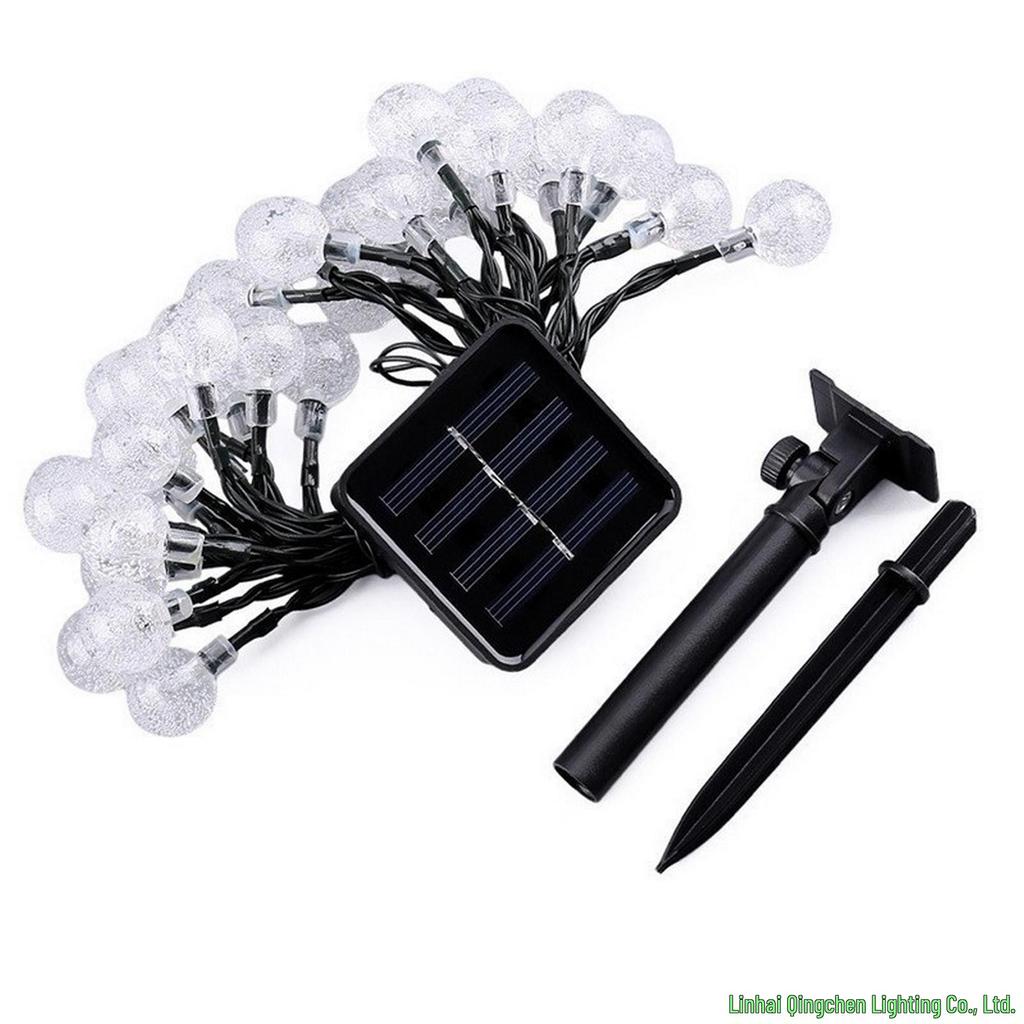 Outdoor Waterproof Solar LED Bubble String Lights for Festive Camping & Christmas Decor