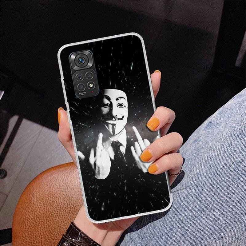 Anonymous V for Vendetta Mask Phnoe Case for Phnoe Case for Xiaomi Redmi Note 15 14 14S 13 Pro Plus 12 12S 11S 11E 10S 10 11T 5G