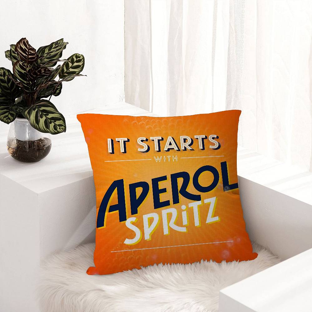 A-Aperol S-Spritz Pillow Cushion Cover Pillowcase Living Room Sofa Home Decor
