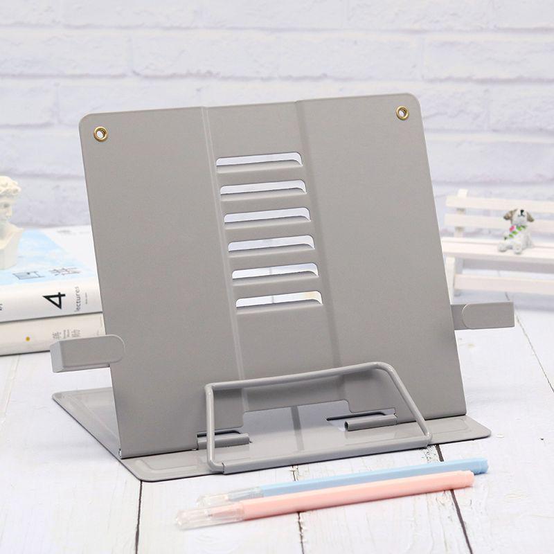 Verstellbarer Schreibtisch-Buchständer mit Buchstützen und Klemmen für Schüler