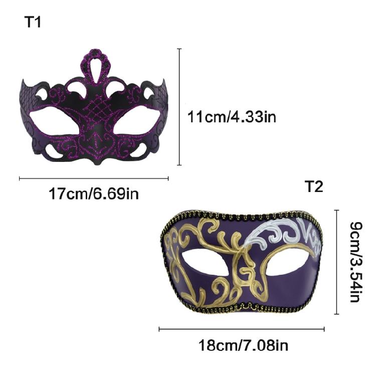 Half Face Masquerade Mask Couple Masquerade Mask Masquerade Costume Accessories For Women Men Masquerade Halloween Proms