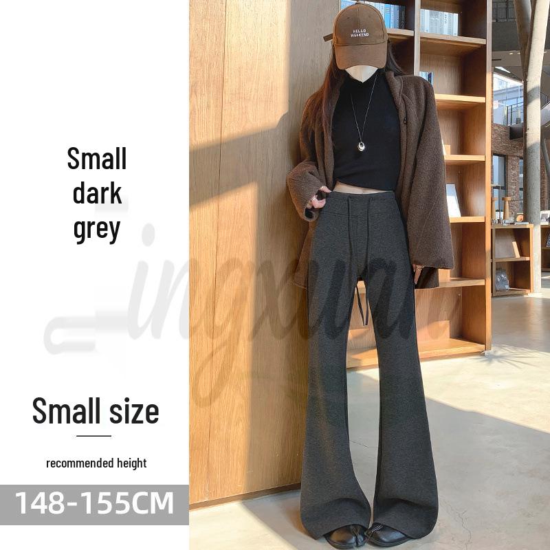 

2026 A/W Women s Off-White Velvet Cashmere Wool Blend Micro-Flare Floor-Length Pants XL