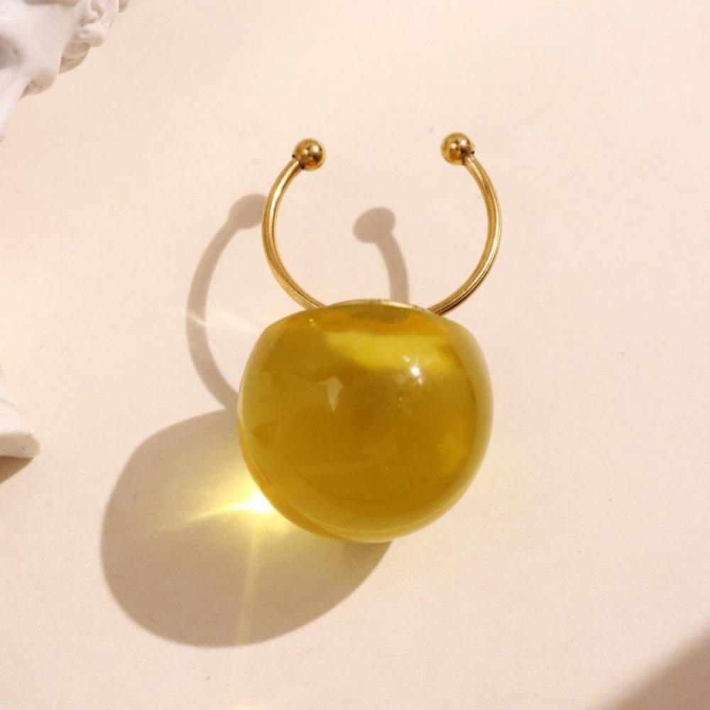 Fashionable Jelly-Transparent Open Ring Resin Multicolor Women's Ring Party Wear Finger Rings Girls