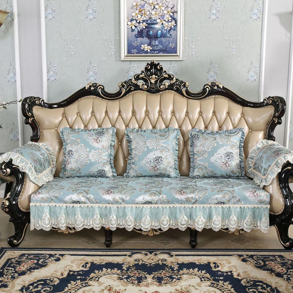 Sofakissen Kissen Luxus Rutschfest Vier-Jahreszeiten Universal Leicht Luxus Retro Leder Sofabezug Schal