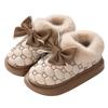 Stivali da neve da donna, invernali, caldi e spessi, alla caviglia, antiscivolo, con fiocco in pelliccia, scarpe in cotone, comodi, impermeabili, in peluche