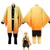Costume Cosplay Kimono Uniforme Agatsuma Zenitsu Anime Demon Slayer Kimetsu No Yaiba per Adulti e Bambini Costumi per Feste di Halloween