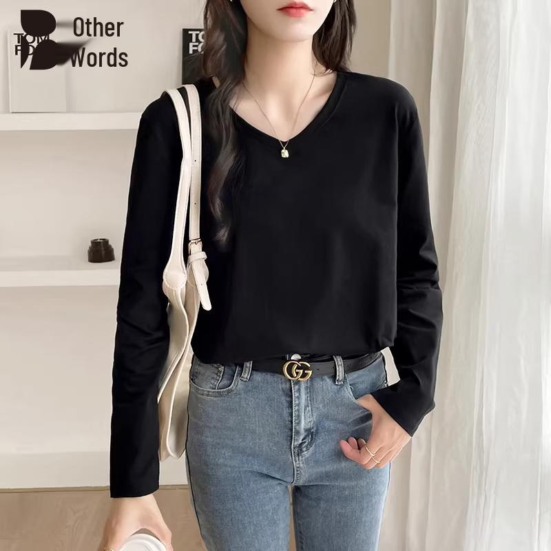 Bieyu Women s V-Neck Long-Sleeve T-Shirt 2XL