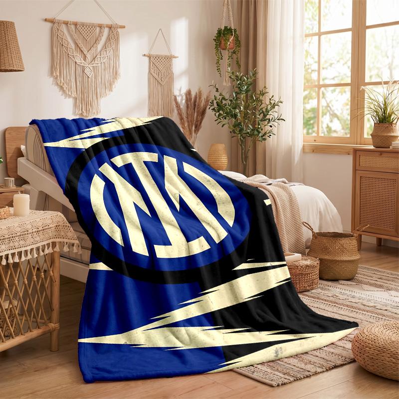 Inter Mailand Print Flanelldecke Weich Warm Sofa Bett Überwurfdecke Für Zuhause Büro Schlafzimmer