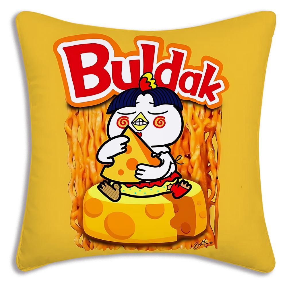 Kwaii Anime B-Buldaks Pillow Covers Cartoon Sofa Decorative Home Double-sided Printing Short Plush Cute Cushion Cover