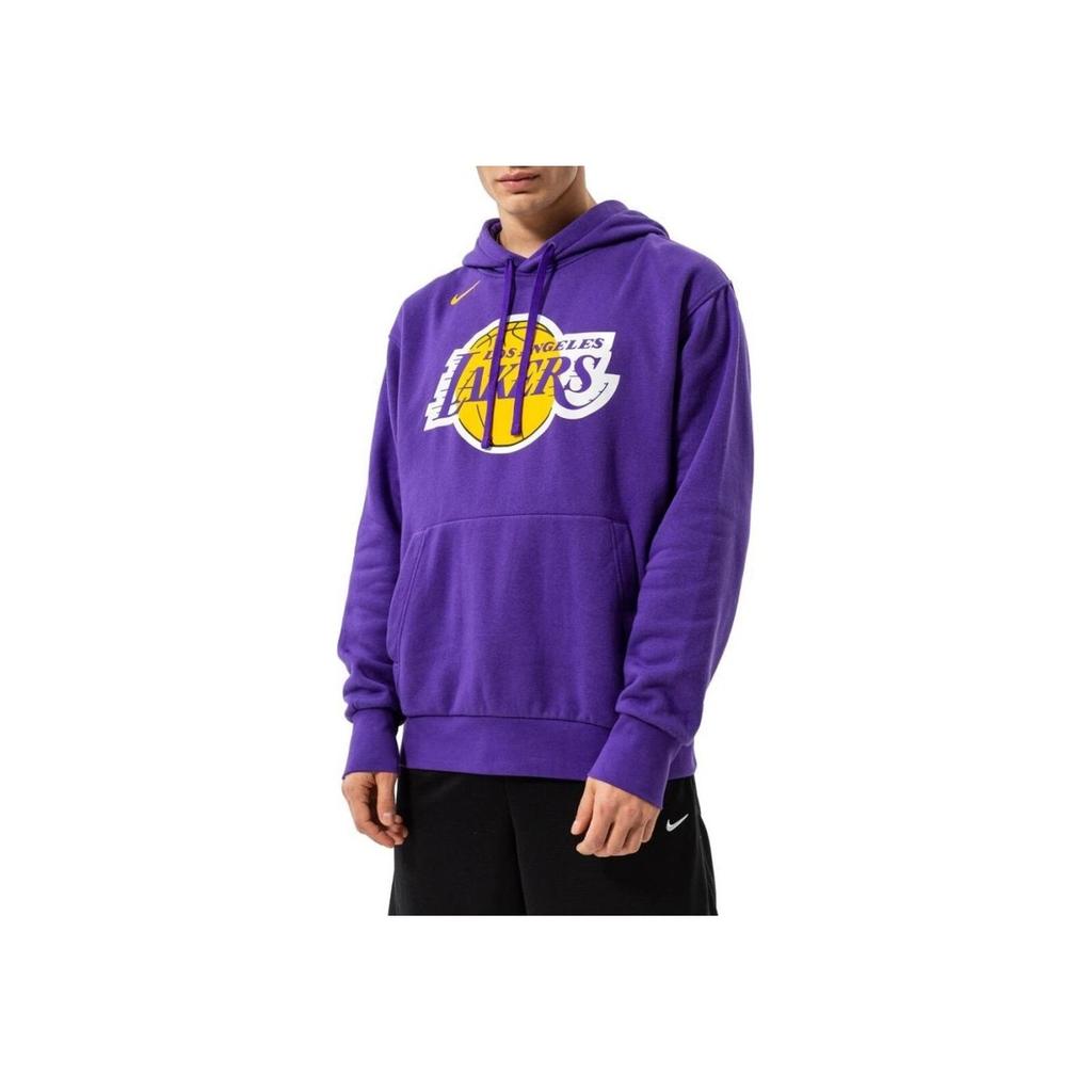 Nike NBA Los Angeles Lakers Fleece Pullover Hoodie Purple Men Streetwear DN4709-504