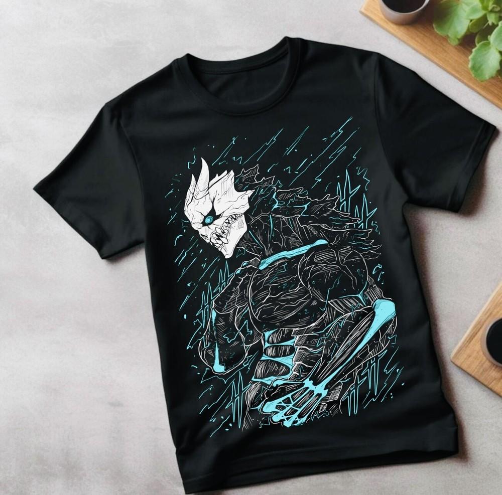 

Kaiju no 8 T-shirt Mina Shiro kaij Manga Best Anime Graphic Tee Black Shirt L