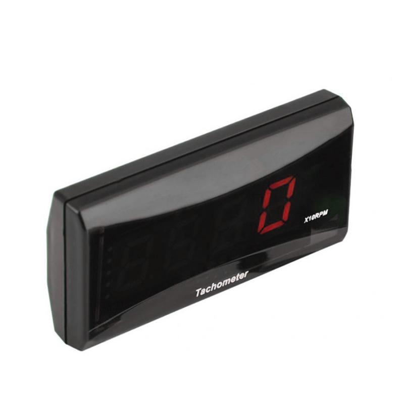 Motorcycles Mini Red Lcd Tachometer Gauge Tach Hour Meter 0~20000 Rpm Universal