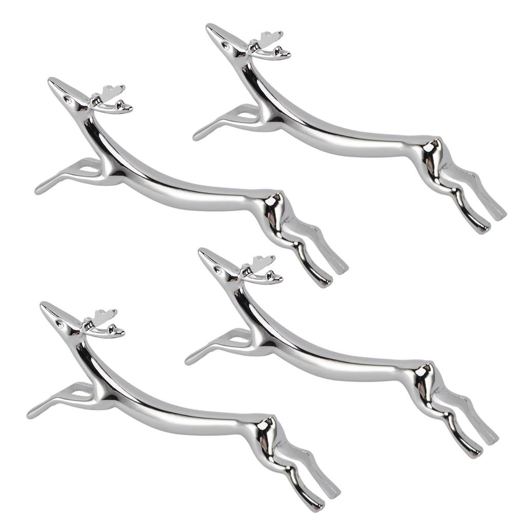 4PCS Cutlery Rest Silver Chopstick Stand Electroplated Polished Zinc Alloy Animal Shape Versatile Holder Rack for Fork
