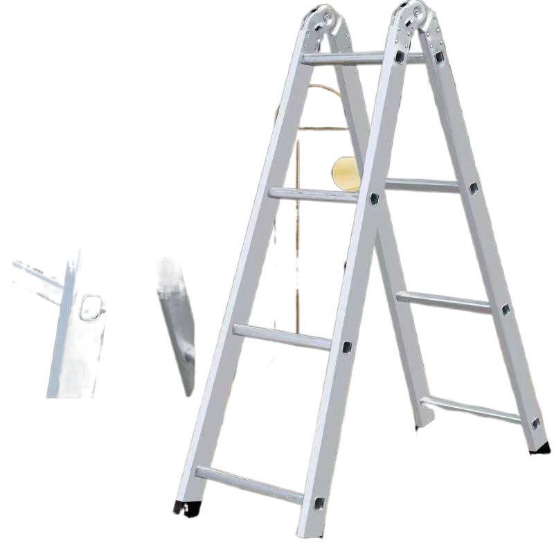 Non-Slip Herringbone Engineering Ladder, Reinforced Iron Square Tube with Galvanized Pipe, Thickened for Household Use