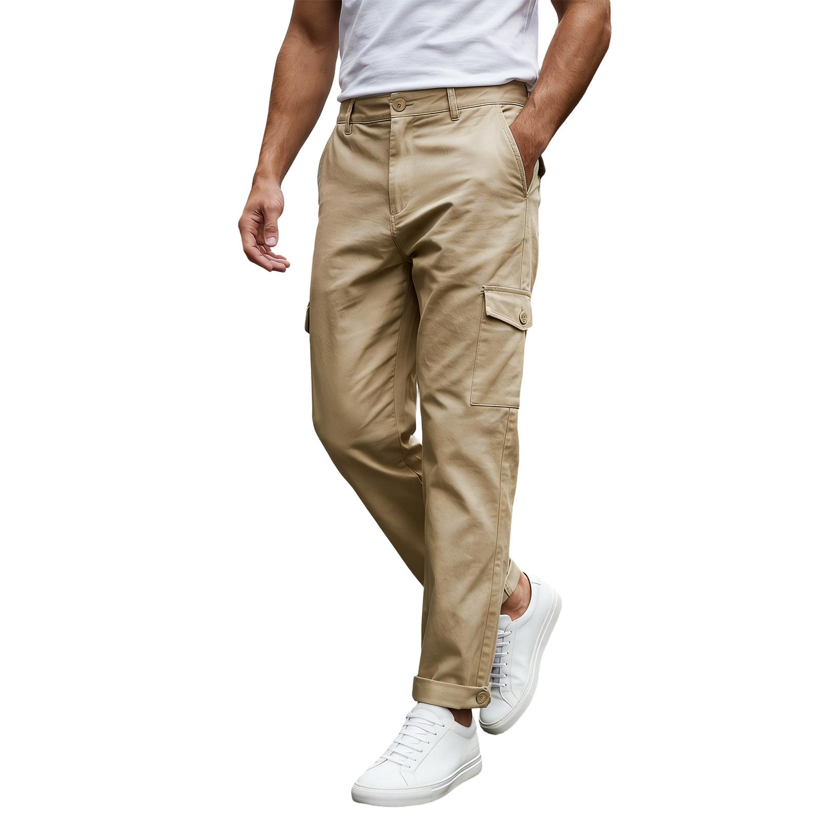 

Men s Multi-Pocket Work Pants Men s Casual Fashion Hiking Pants XL хакі