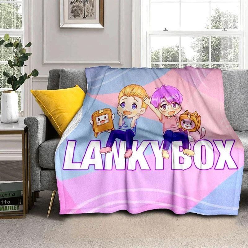 Happy Foxy Boxy i Rocky Lankybox koc, miękki koc do rzucania dla domu sypialnia kanapa z funkcją spania piknik podróż biuro okładka koc dla dzieci
