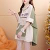 Women's Hooded Contrasting Back Panel Split T-shirt Summer Loose Fitting Upper Garment Medium And Long Tops For Women