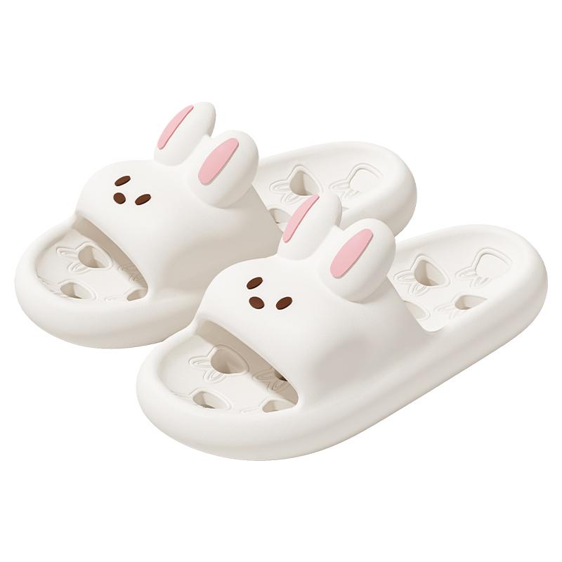 

Summer Women Bathroom Slippers Thick Bottom Leaky Home Slides Fashion Comfortable Non-slip Slippers Quick Drying Men Indoor Slippers 40-41 білий
