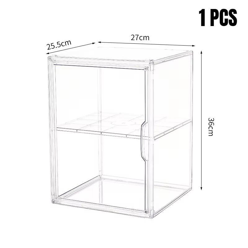 1/2/3/4PCS Acrylic Clear Display Storage Box for Fingures Foldable Display Case for Figurines Dolls Action Figure Organizer Box