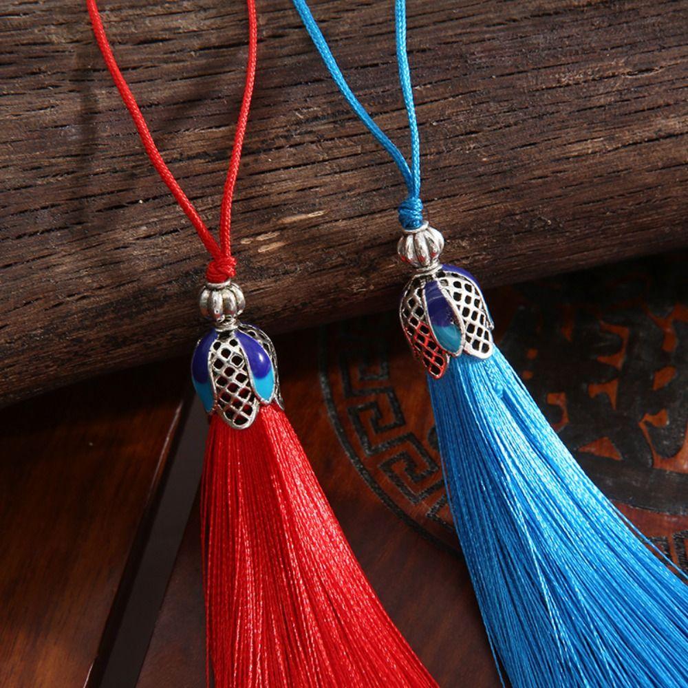 Tassels Polyester Phone Pendant Mobile Phone Straps Mobile Phone Lanyard Silk Cloisonne Keychain