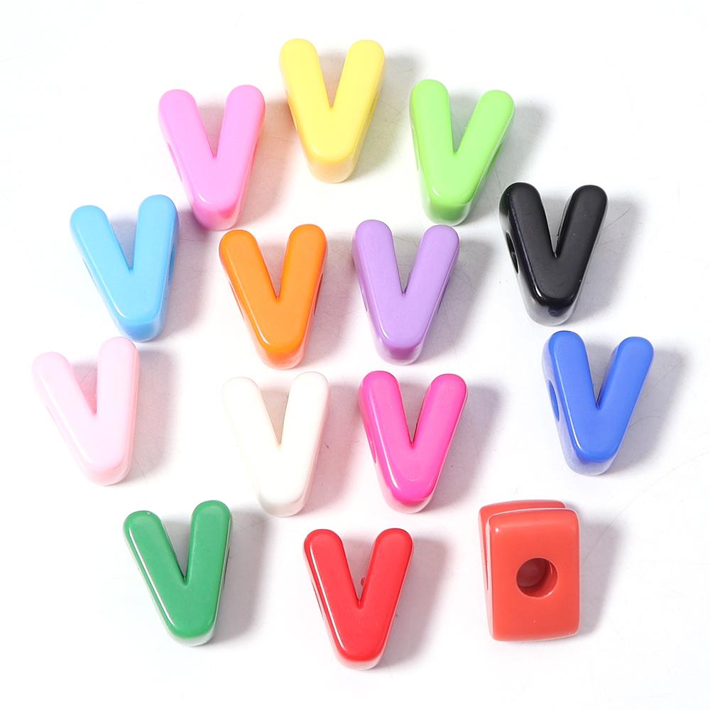 10pcs A-Z Letter Beads Acrylic Alphabet Beads Largr Size Loose Beads  For Jewelry Making DIY Keychain Phone Chain Accessories
