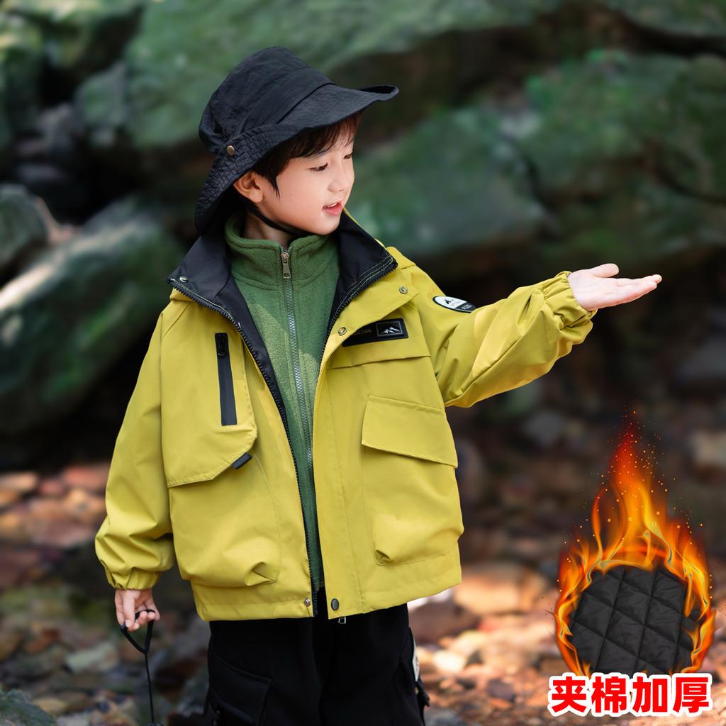 Children's jacket three-in-one windproof waterproof jacket boys autumn clothing ruffian handsome boys outdoor clothes