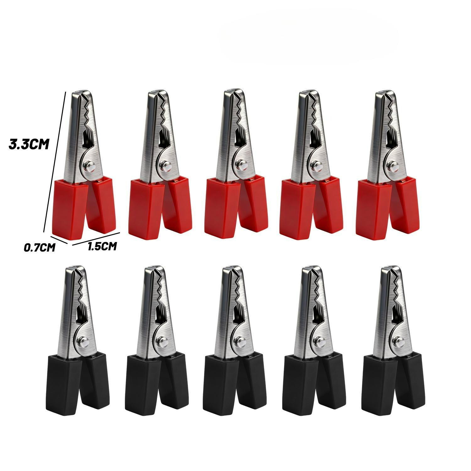 

Alligator Clips Wire Connector Set Electrical Test Lead Kit Multimeter Insulated Copper Jaws Automotive Circuit Diagnostic Tools (Red Black,10PCS) червоний колір чорний