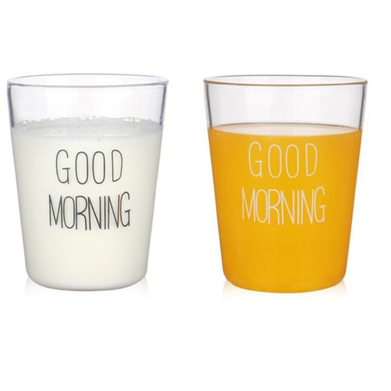 2Pcs Glass Cups Tea Coffee Mug Breakfast Milk Juice Cup Iced Beer Latte Mug Salad Dessert Smoothie Cup Summer Drinking Glasses