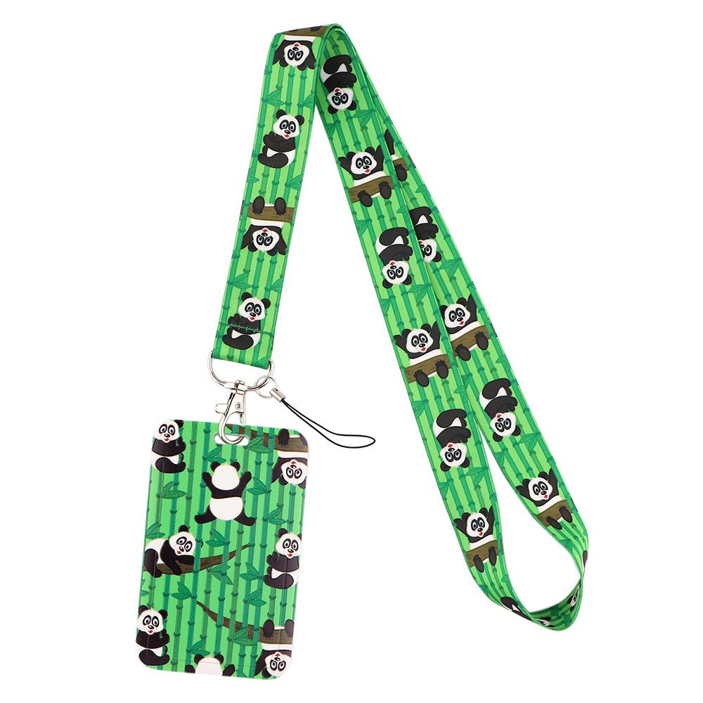 Cute Animal Panda Credential Holder Keychain Lanyard For Keys ID Card Holder Cartoon Keyring Neck Straps Phone Rope