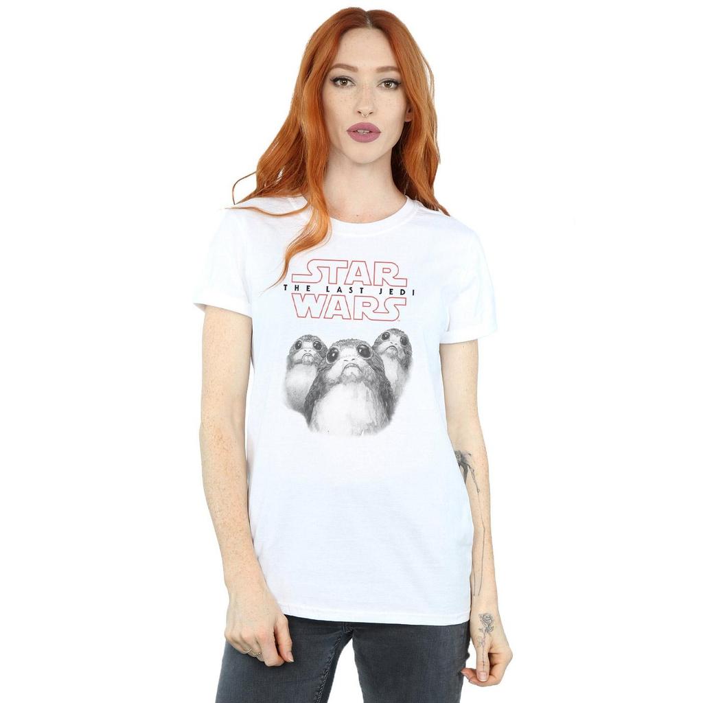 Star Wars Womens/Ladies The Last Jedi Porgs Cotton Boyfriend T-Shirt