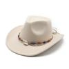 Western Cowboy Vintage Wool Jazz Hat Felt Men'S And Women'S Prairie Top Hat