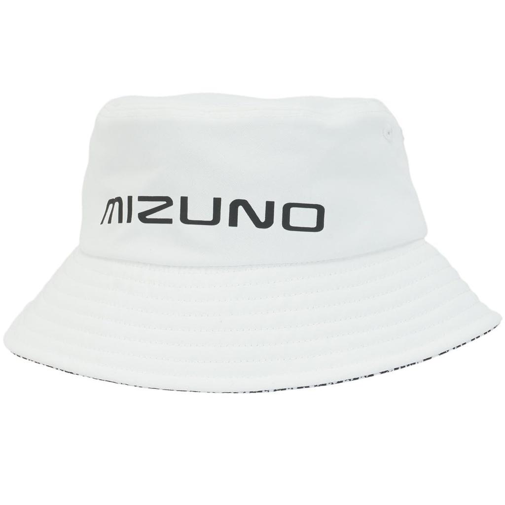 Mizuno Breath Thermo Golf Bucket Hat with Printed Brim One Size Fits Most Hat, Lining, Heat-Generating Material, Men's, White, (E2MWB507)