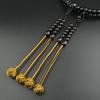 Men's Rosary 12-inch Zhenfen ruler Includes rosary pouch Koyasan Honren (Black/Gold-brown two-tone Oda-maki tassel)
