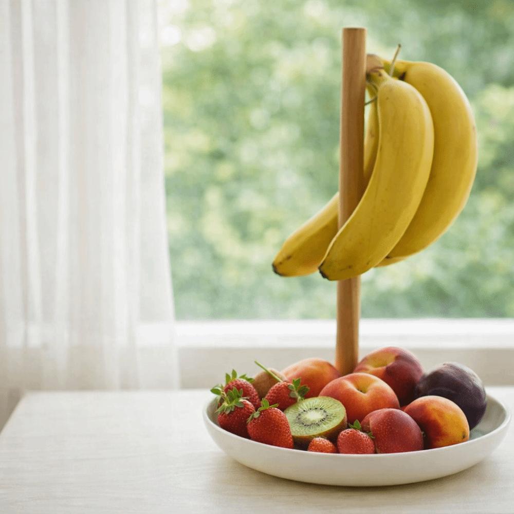 Household Banana Holder Plastic Banana Hanging Rack Creative Fruit Basket with Hook  Living Room