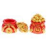 Fortunate Resin Chinese Money Bag Prosperity Figurine for Desk Home Wealth and Fortune Decor