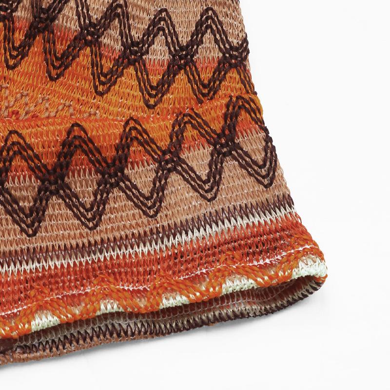 Women's Summer Beach Sexy Spice Fashion Geometric Stripes Halter Slim Halter Vest Top