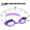 PC Lenses Goggles Kids Swim with Eyelashes Waterproof No Leakage Anti-Fog UV Adjustable Headband Protection Clear Lens Boys Girls Silicone Swimming