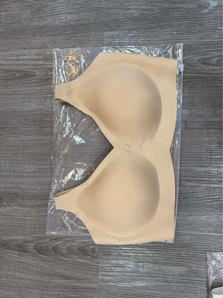 Europäischer und Amerikanischer Plus Size Gelee-Streifen Nahtloser Weicher Stütz-BH für Große Brüste – Atmungsaktive und Unsichtbare Lingerie.