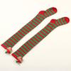 Women Christmas Over Knee Long Socks Cartoon 3D Elk Bowknot Striped Print Thigh High Stockings Holiday Party Hosiery