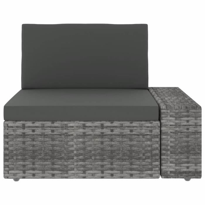 VidaXL Salon de jardin 5 pcs Résine tressée Gris