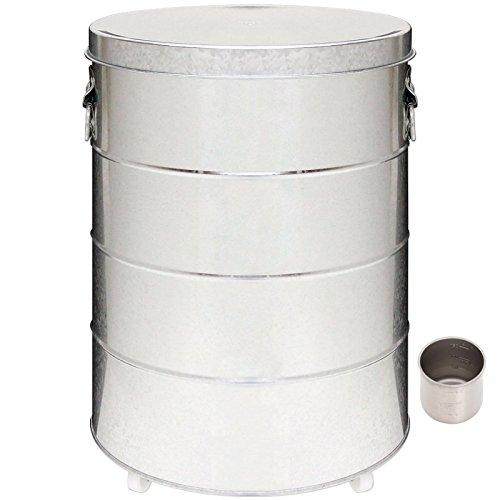 

Bon Furniture Featured on TV Rice Bin Sealed Made in Japan 30kg Rice Stocker Rice Storage Measuring Cup Included Insect Repellent Moisture Galvanized серебряный