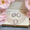 2025 Vintage-Inspired Women's Jewelry Set: Four-Layer Zircon Necklace & Earrings